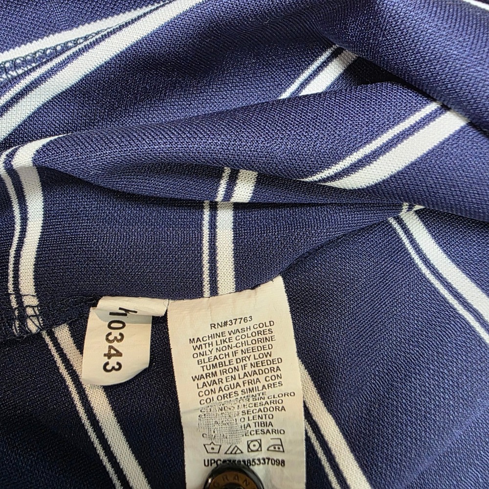 Grand Slam Polo Shirt Men XXL Navy Blue Striped Short Sleeve Golf Performance - Picture 5 of 6